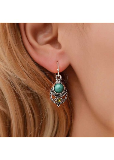Bohemia Design Turquoise Detail Hollow Out Earrings     