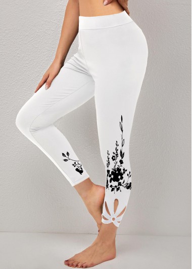 White Floral Print Cutout Skinny Legging     2nd 10%, 3rd 20%, 4th 40%