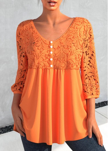  Modlily-Women's Clothing > Tops > Blouses&Shirts-COLOR-Orange