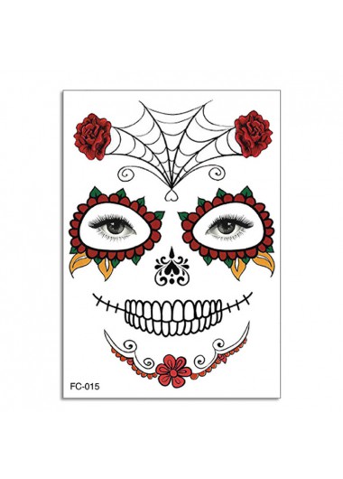 Red Halloween Cobweb Design Tattoo Sticker     