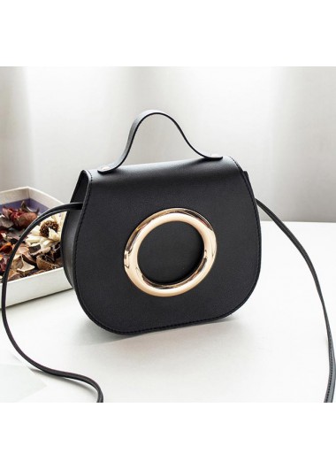 Modlily Black Magnetic PU Design Shoulder Bag - One Size