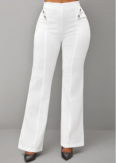 White Breathable Straight Leg Zipper Fly Pants     2nd 10%, 3rd 20%, 4th 40%