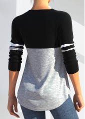 Long Sleeve Black Cutout Detail T Shirt | thumb picture 