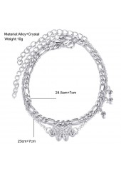 Silvery White Butterfly Rhinestone Anklet Set | thumb picture 