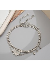 Silvery White Butterfly Rhinestone Anklet Set | thumb picture 