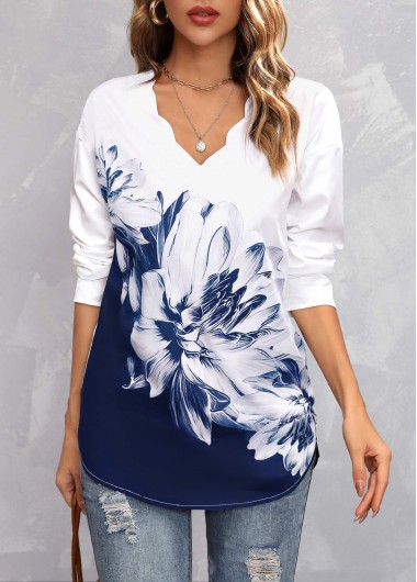  Modlily-Women's Clothing > Tops > Blouses&Shirts-COLOR-Navy