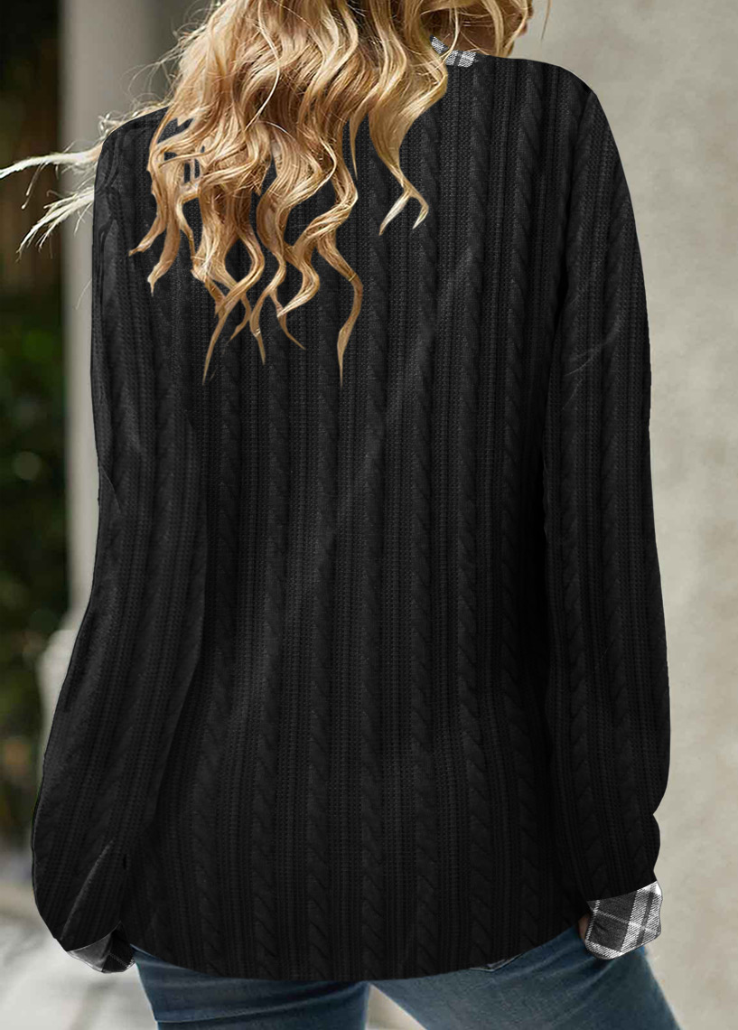 Black Asymmetric Hem Long Sleeve Sweatshirt