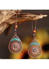 Dark Camel Copper Waterdrop Shape Earrings | thumb picture 