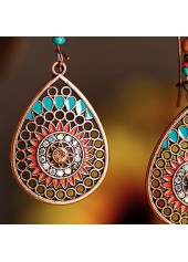 Dark Camel Copper Waterdrop Shape Earrings | thumb picture 