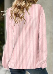 Button Tartan Print Pink Drawstring Sweatshirt | thumb picture 