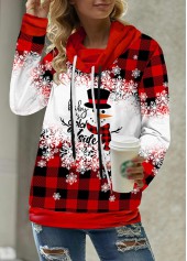 Red Drawstring Plus Size Christmas Print Sweatshirt | thumb picture 