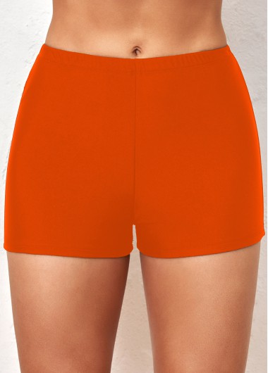 Modlily Mid Waisted Orange Swimwear Shorts - XXL