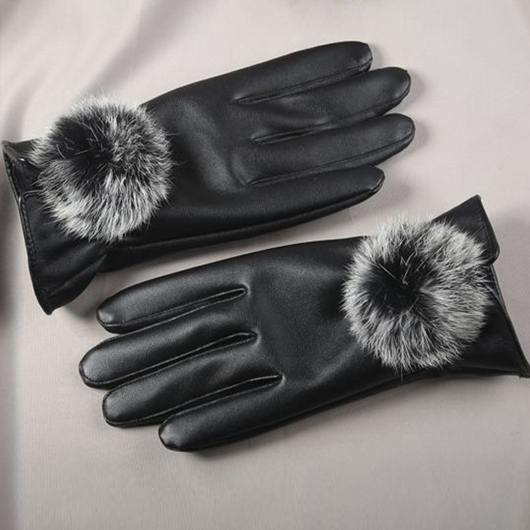 Black Wrist Warming Full Finger Gloves