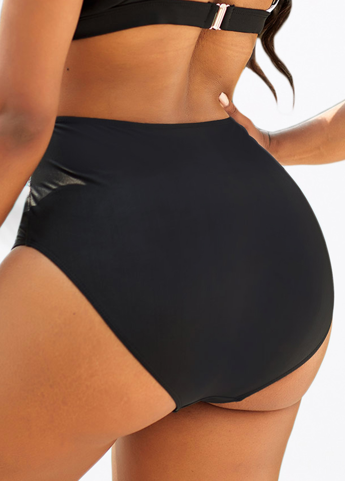 Mid Waisted Blue Cross Strap Bikini Bottom | picture 