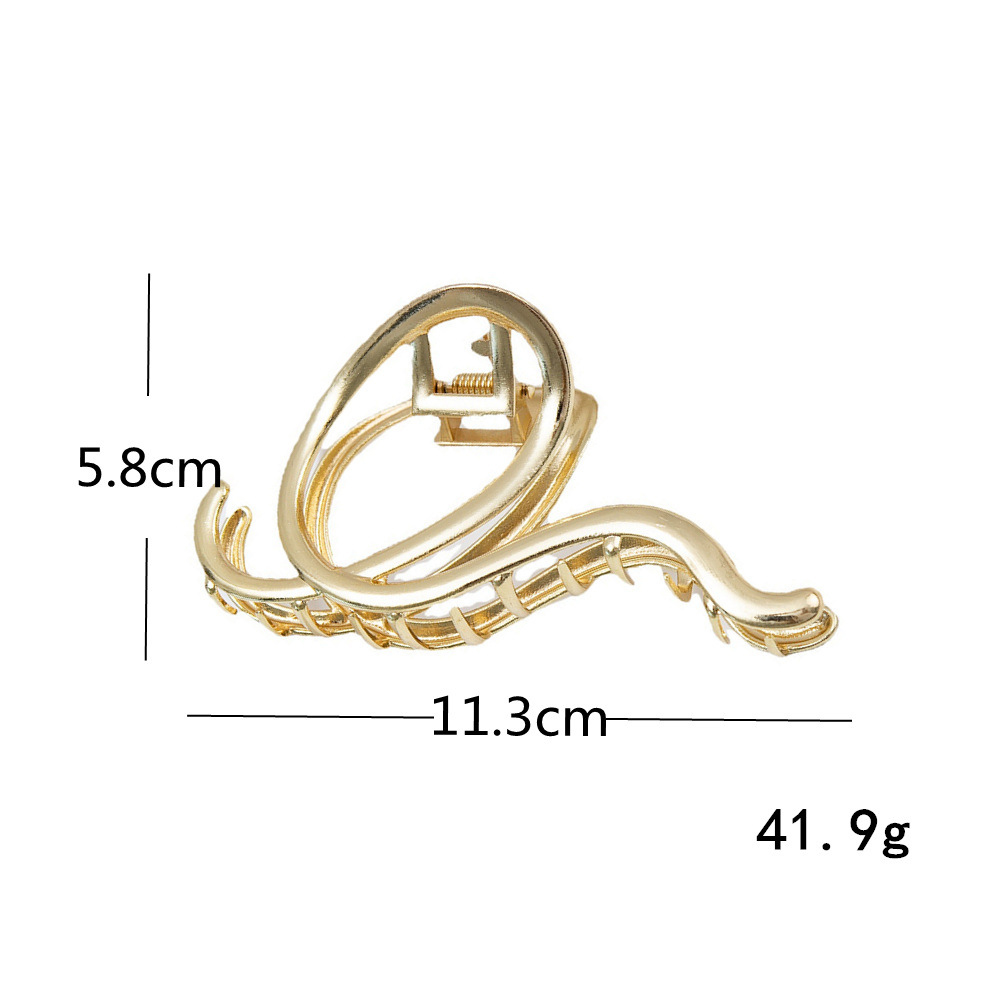 Gold Asymmetry Design Metal Detail Barrette