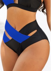 Mid Waisted Blue Cross Strap Bikini Bottom | thumb picture 