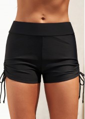 Mid Waisted Plus Size Black Swim Shorts