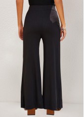 Straight Leg Black Elastic High Waisted Pants | thumb picture 