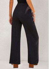 Straight Leg Black Elastic High Waisted Pants | thumb picture 