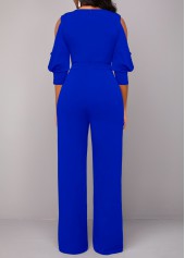 Royal Blue V Neck Sequin Jumpsuit | thumb picture 