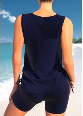 Criss Cross Tribal Print Navy Tankini Top-No Bottom | picture 2