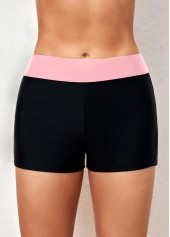 Mid Waisted Contrast Pink Swim Shorts