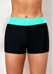 Mid Waisted Cyan Contrast Swim Shorts