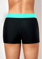 Mid Waisted Cyan Contrast Swim Shorts