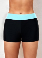 Mid Waisted Light Blue Contrast Swim Shorts