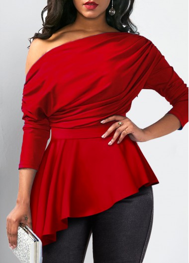  Modlily-Women's Clothing > Tops > Blouses&Shirts-COLOR-Red