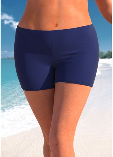 Modlily Mid Waisted Plus Size Navy Swim Shorts - 3X