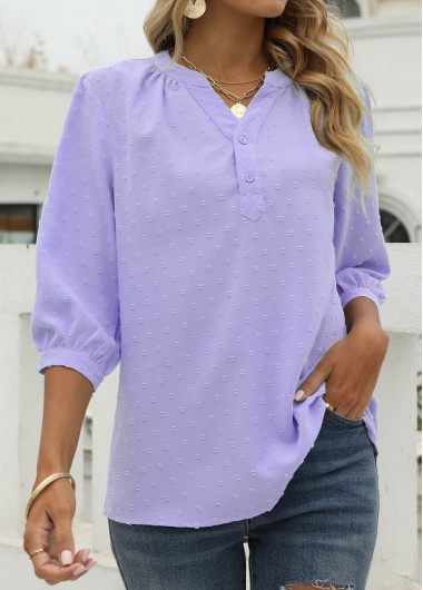  Modlily-Women's Clothing > Tops > Blouses&Shirts-COLOR-Light Purple