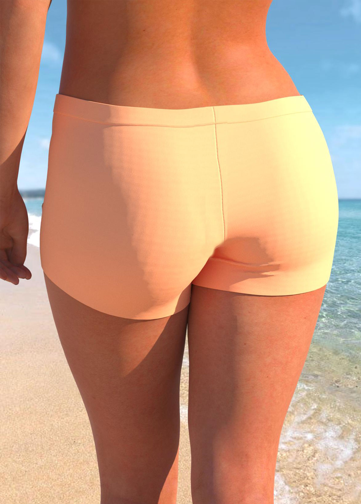 Mid Waisted Plus Size Orange Swim Shorts | picture 