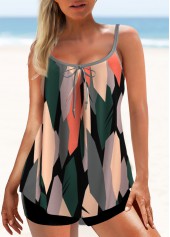 Tie Geometric Print Multi Color Tankini Top-No Bottom | picture 3