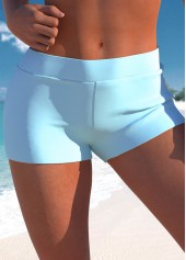 Mid Waisted Light Blue Swim Shorts