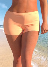 Mid Waisted Plus Size Orange Swim Shorts