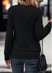 Black Fake 2in1 Long Sleeve Square Neck Sweatshirt | thumb picture 