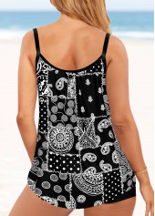 Bowknot Tribal Print Black Tankini Top-No Bottom | picture 2