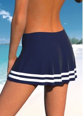 Plus Size Mid Waisted Navy Striped Pantskirt | thumb picture 