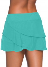Plus Size Mid Waisted Cyan Swim Skirt | thumb picture 