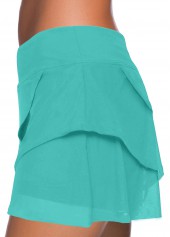 Plus Size Mid Waisted Cyan Swim Skirt | thumb picture 