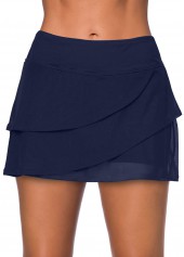 Plus Size Mid Waisted Navy Swim Skirt