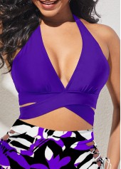 Tie Purple Criss Cross Bikini Top-No Bottom | picture 2