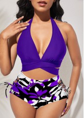 Tie Purple Criss Cross Bikini Top-No Bottom | picture 4