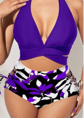 Tie Purple Criss Cross Bikini Top-No Bottom | picture 3
