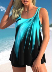 Ombre Cyan Double Straps Tankini Set | thumb picture 
