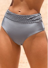 Mid Waisted Grey Stretch Bikini Bottom | thumb picture 