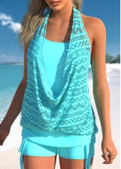 Lace Mint Green Hollow Tankini Top-No Bottom | picture 3