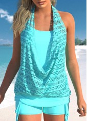 Lace Mint Green Hollow Tankini Top-No Bottom | picture 1