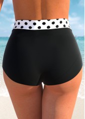 High Waisted Polka Dot White Bikini Bottom | thumb picture 